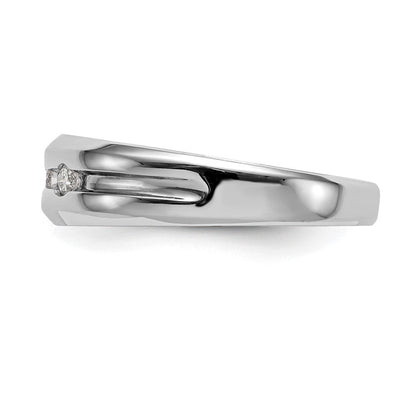 14K Weißgold Herren-Ehering mit natürlichen Diamanten 0,15 ct