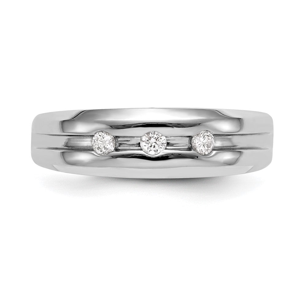 14K Weißgold Herren-Ehering mit natürlichen Diamanten 0,15 ct