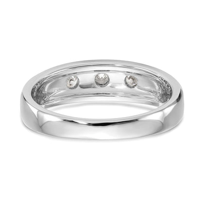 14K Weißgold 3 Stein 1/6 Karat Diamant Komplett Herren Ring