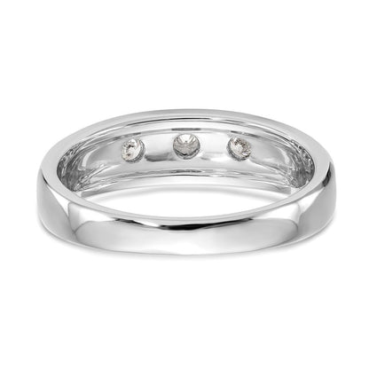 14K Weißgold Herren-Ehering mit natürlichen Diamanten 0,15 ct