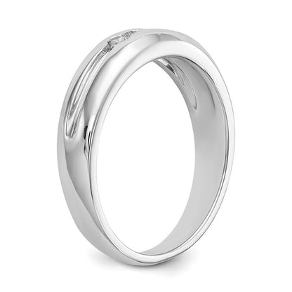 14K Weißgold 3 Stein 1/6 Karat Diamant Komplett Herren Ring