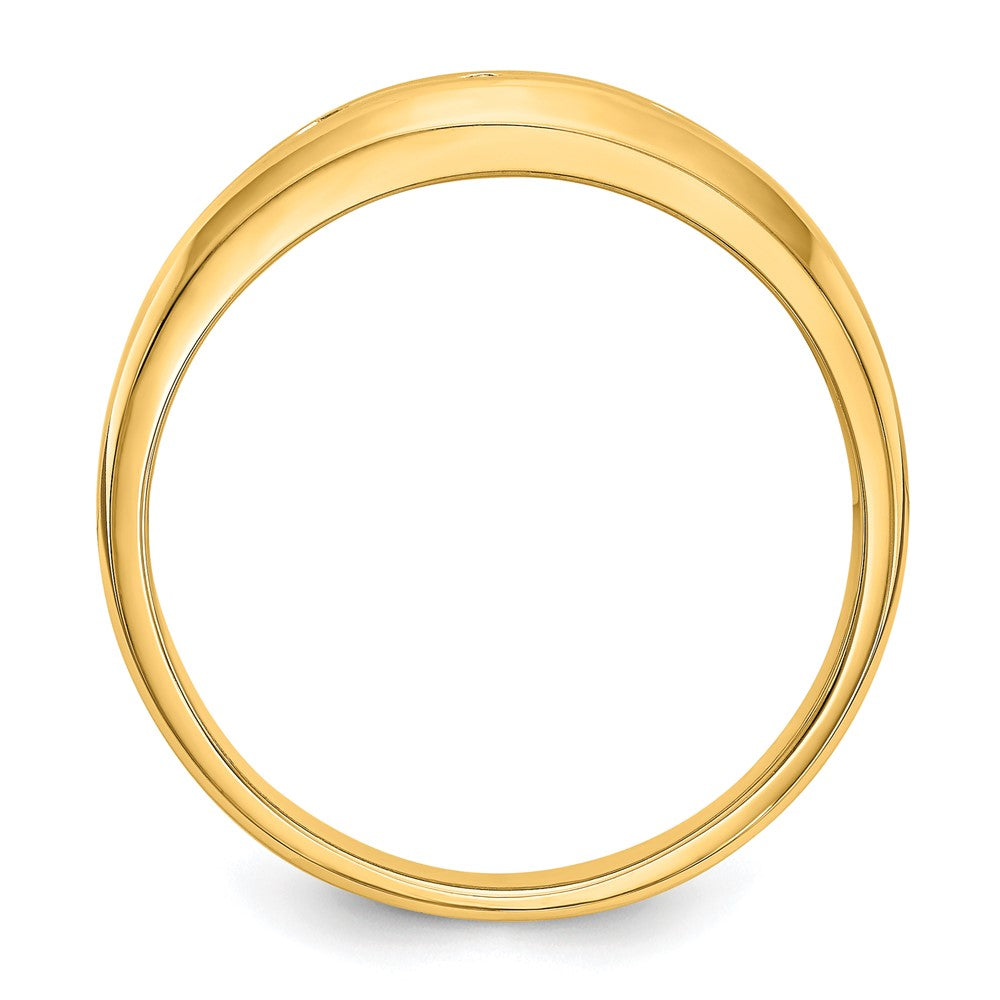 14K Gelbgold Herren-Ehering mit echten Diamanten