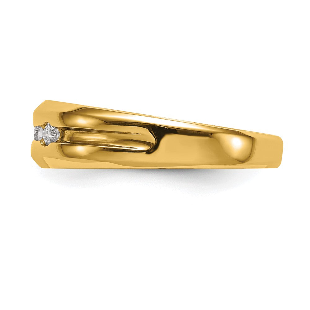 10K Gelbgold Herren Ring mit echten Diamanten