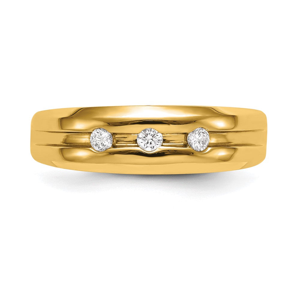 10K Gelbgold Herren Ring mit echten Diamanten