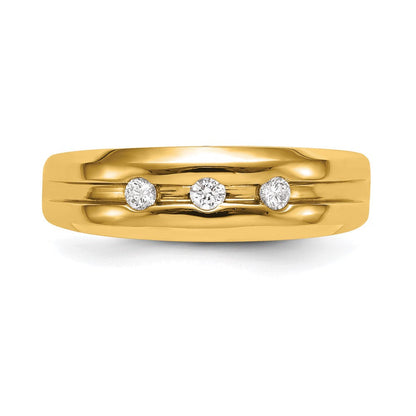 10K Gelbgold Herren Ring mit echten Diamanten