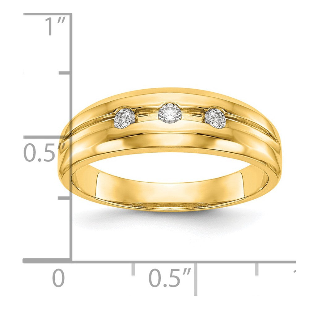 14K Gelbgold Herren-Ehering mit echten Diamanten