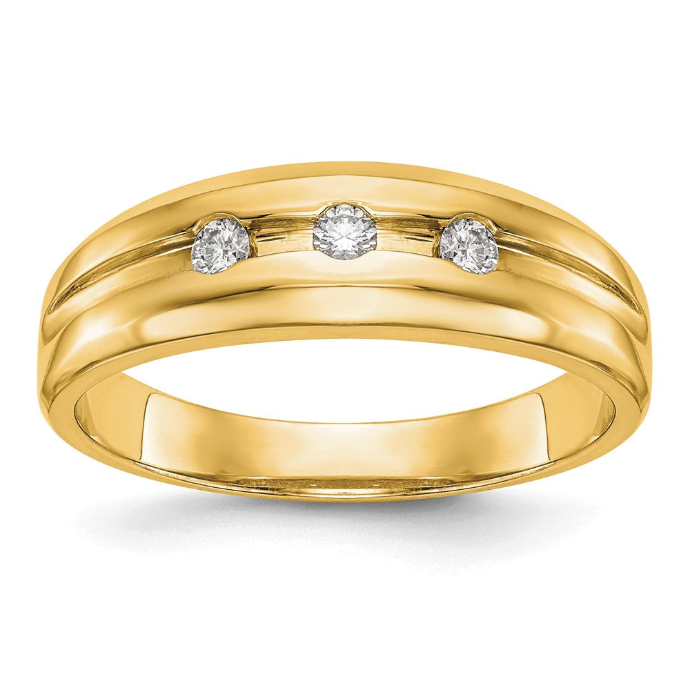 10K Gelbgold Herren Ring mit echten Diamanten