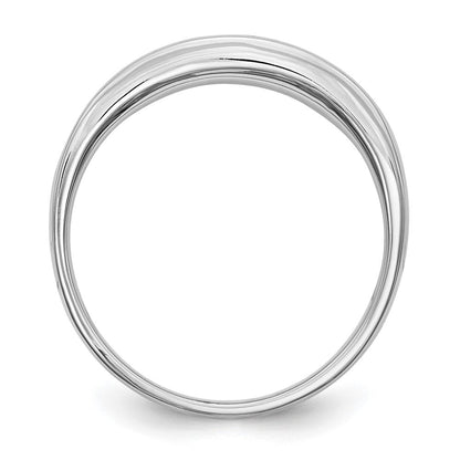14K Weißgold Herren-Ehering mit im Labor gezüchteten Diamanten, VS/SI+ G+
