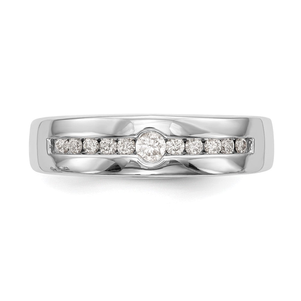 14K Weißgold Herren-Ehering mit im Labor gezüchteten Diamanten, VS/SI+ G+