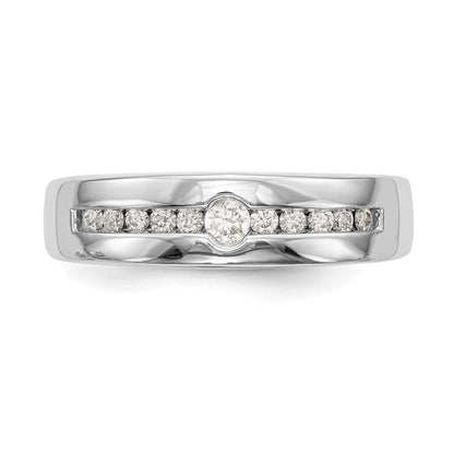 14K Weißgold Herren-Ehering mit im Labor gezüchteten Diamanten, VS/SI+ G+