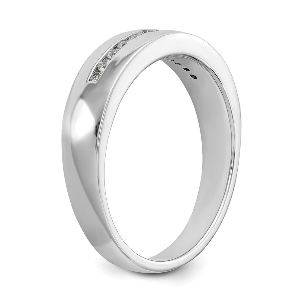 14K Weißgold Herren-Ehering mit im Labor gezüchteten Diamanten, VS/SI+ G+