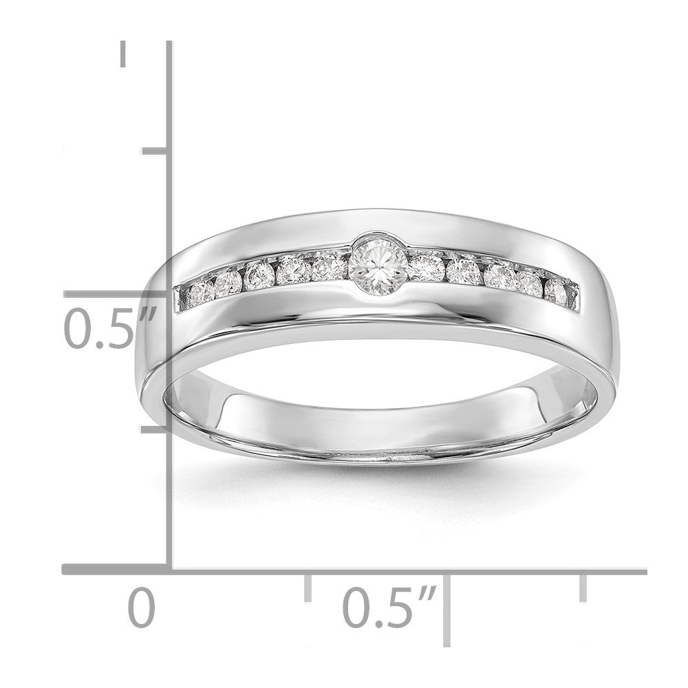 14K Weißgold Herren-Ehering mit im Labor gezüchteten Diamanten, VS/SI+ G+