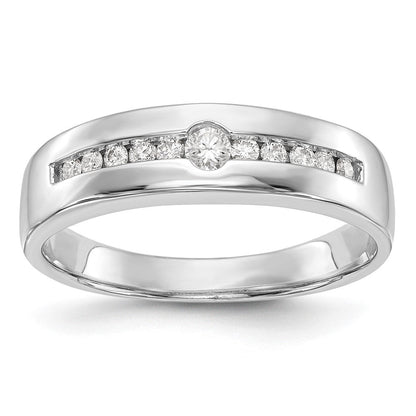 14K Weißgold Herren-Ehering mit im Labor gezüchteten Diamanten, VS/SI+ G+
