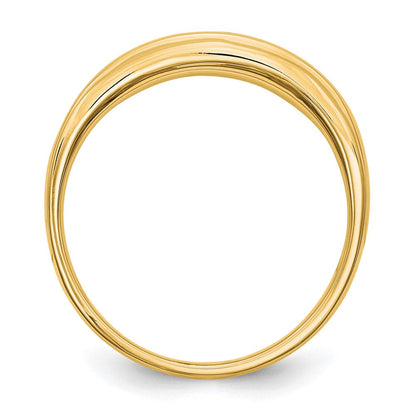 14K Gelbgold Herren-Ehering mit echten Diamanten