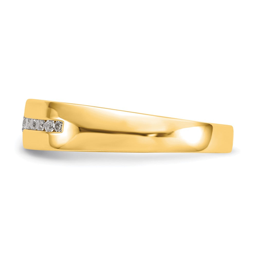 14K Gelbgold Herren-Ehering mit echten Diamanten
