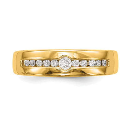 14K Gelbgold Herren-Ehering mit echten Diamanten