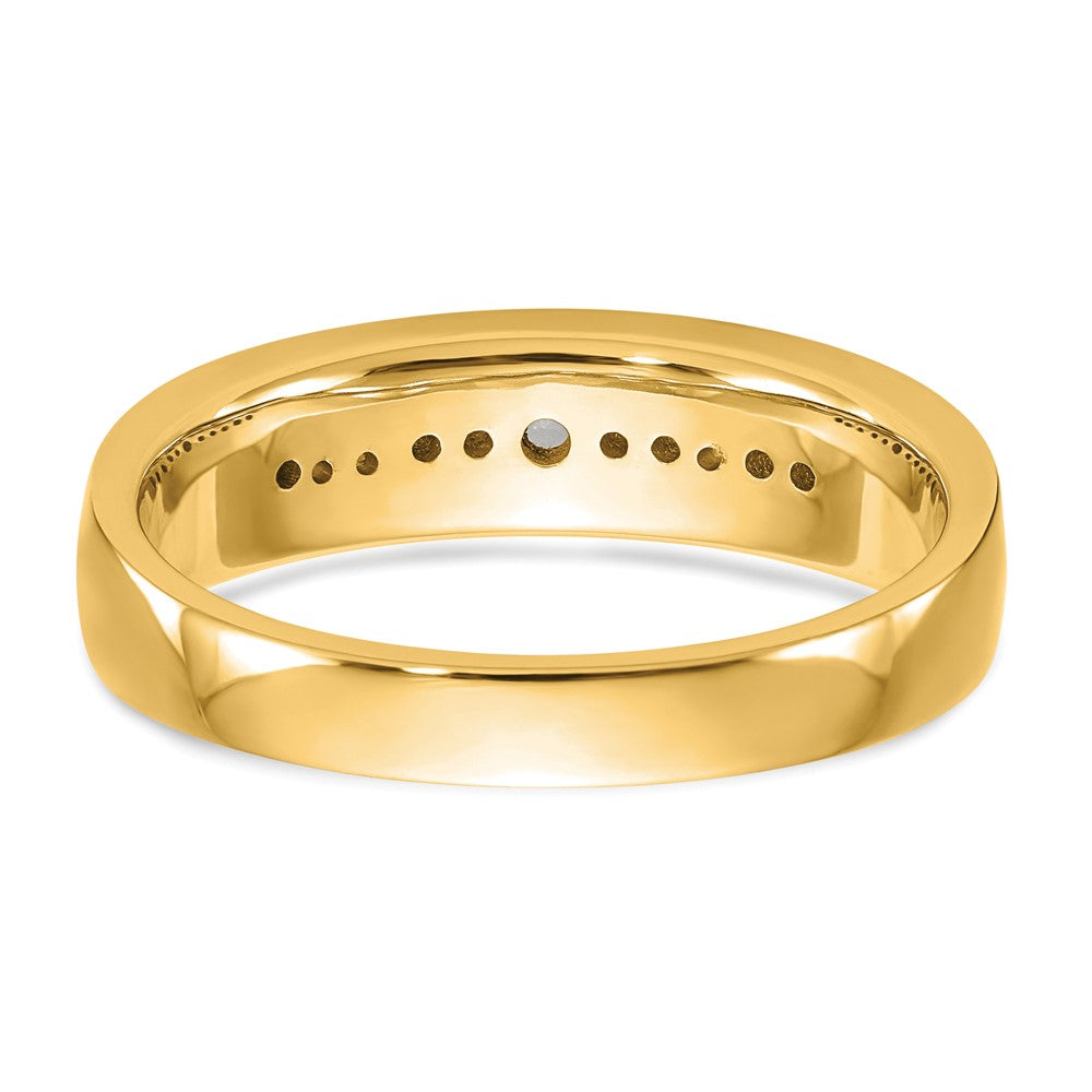 14K Gelbgold Ehering für Herren mit Labor-gezüchteten Diamanten VS/SI+ G+