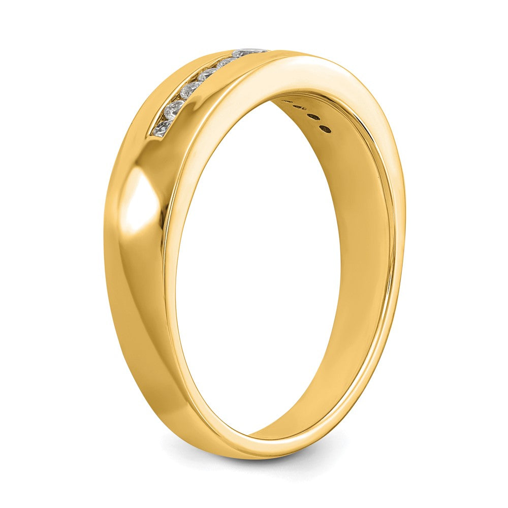 14K Gelbgold Herren-Ehering mit echten Diamanten