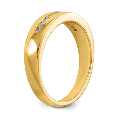 14K Gelbgold Herren-Ehering mit echten Diamanten
