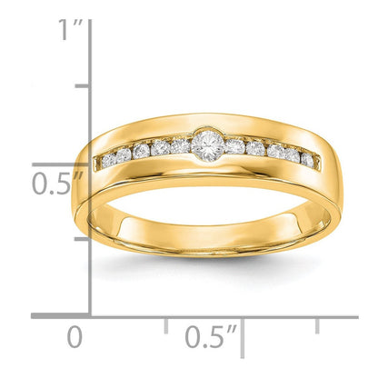 14K Gelbgold Ehering für Herren mit Labor-gezüchteten Diamanten VS/SI+ G+