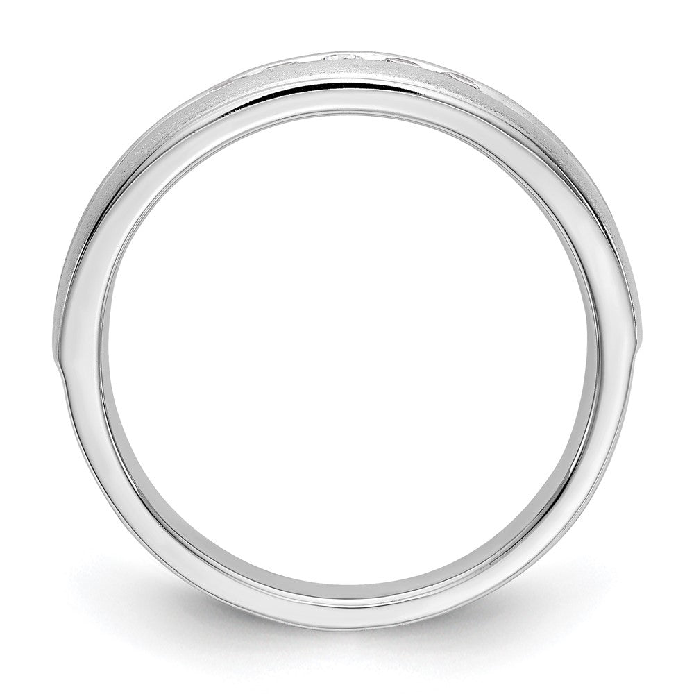 14K Weißgold Herrenring mit 5 Diamanten in Kanalfassung, 0,25K, komplett besetzt