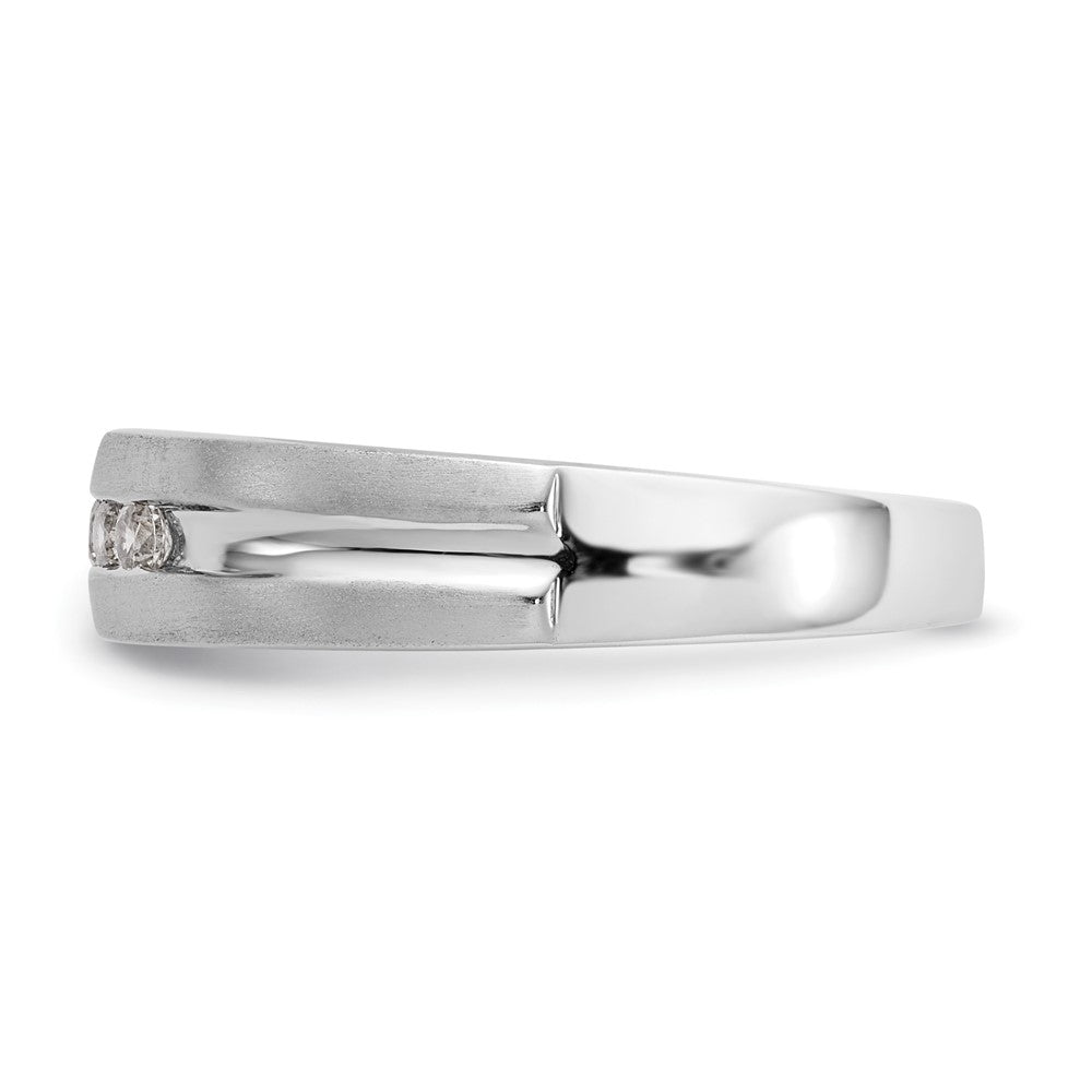 14K Weißgold Herrenring mit 5 Diamanten in Kanalfassung, 0,25K, komplett besetzt