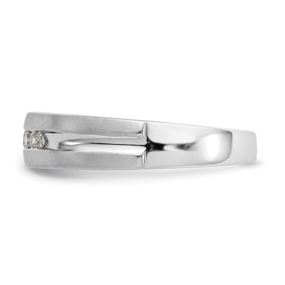 14K Weißgold Herrenring mit 5 Diamanten in Kanalfassung, 0,25K, komplett besetzt