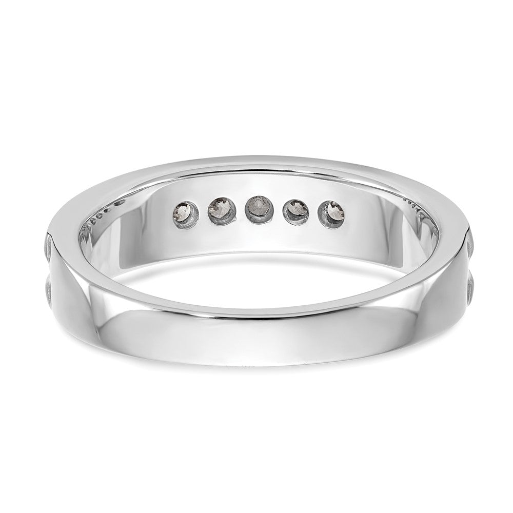 14K Weißgold Herrenring mit 5 Diamanten in Kanalfassung, 0,25K, komplett besetzt
