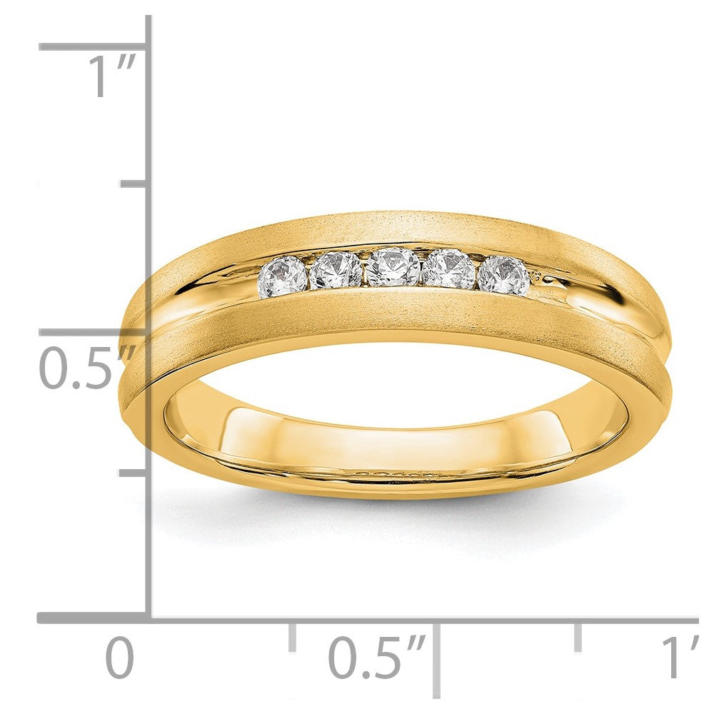 14K Gelbgold Herren-Ring mit echten Diamanten