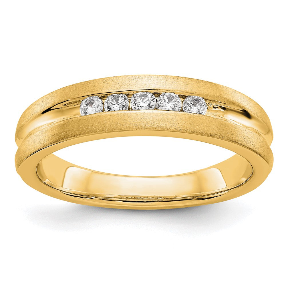 14K Gelbgold Herren-Ring mit echten Diamanten