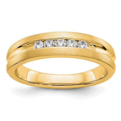 14K Gelbgold Herren-Ring mit echten Diamanten