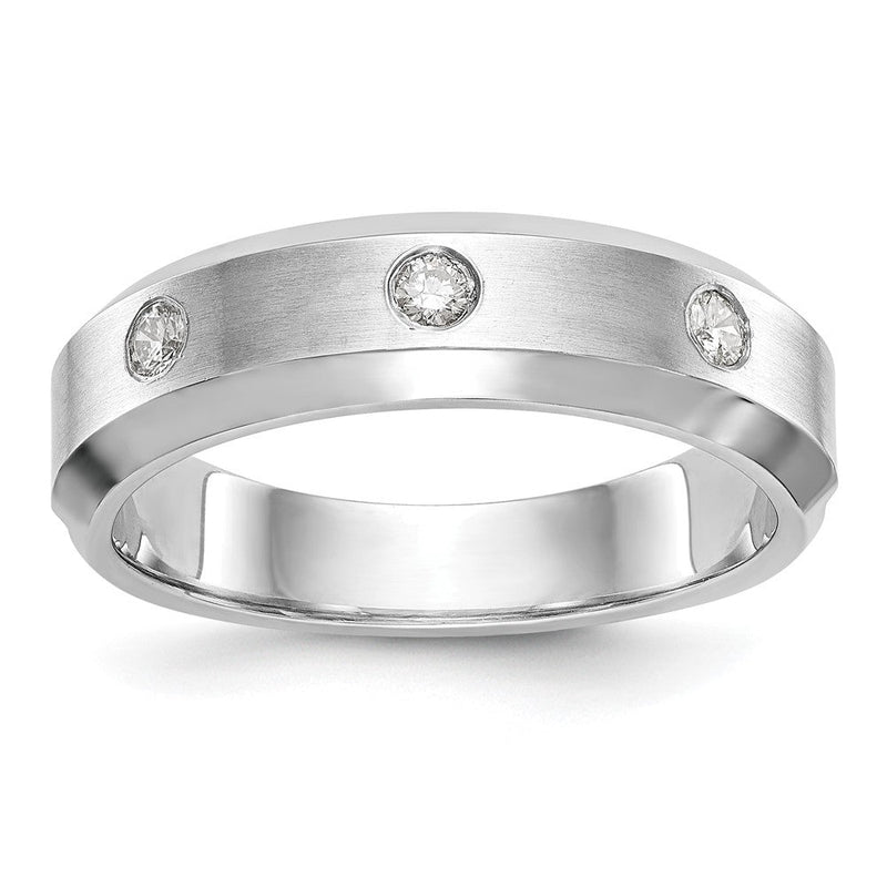 14K Weißgold Herren-Ring mit natürlichen Diamanten 0,15 ct