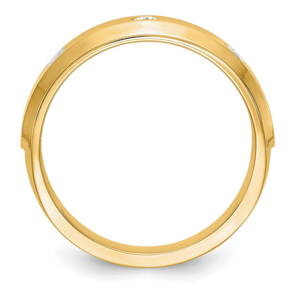 True Origin 14K Gelbgold Herren 1/6 Karat Im Labor Gezüchtet Diamant Vs+ F+ Komplett Ehering Ring
