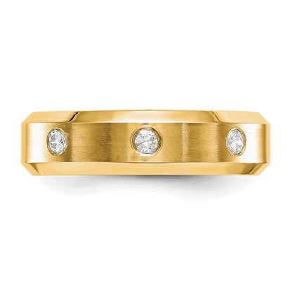 True Origin 14K Gelbgold Herren 1/6 Karat Im Labor Gezüchtet Diamant Vs+ F+ Komplett Ehering Ring