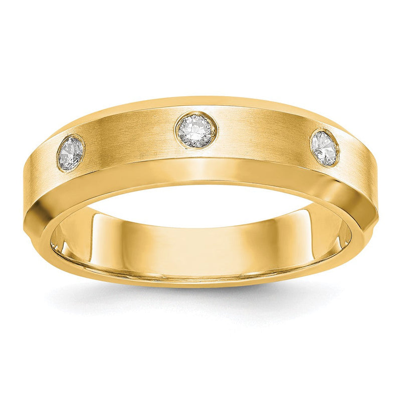 True Origin 14K Gelbgold Herren 1/6 Karat Im Labor Gezüchtet Diamant Vs+ F+ Komplett Ehering Ring