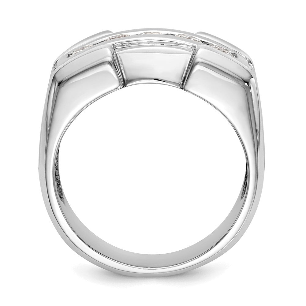 14K Weißgold Herrenring mit echten Diamanten