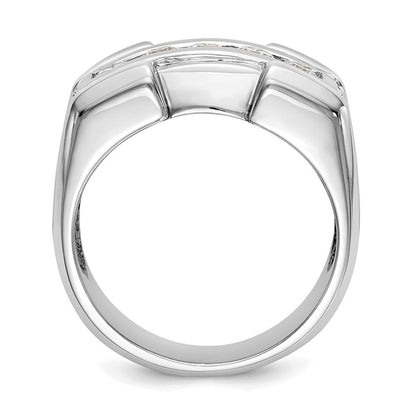 14K Weißgold Herrenring mit echten Diamanten