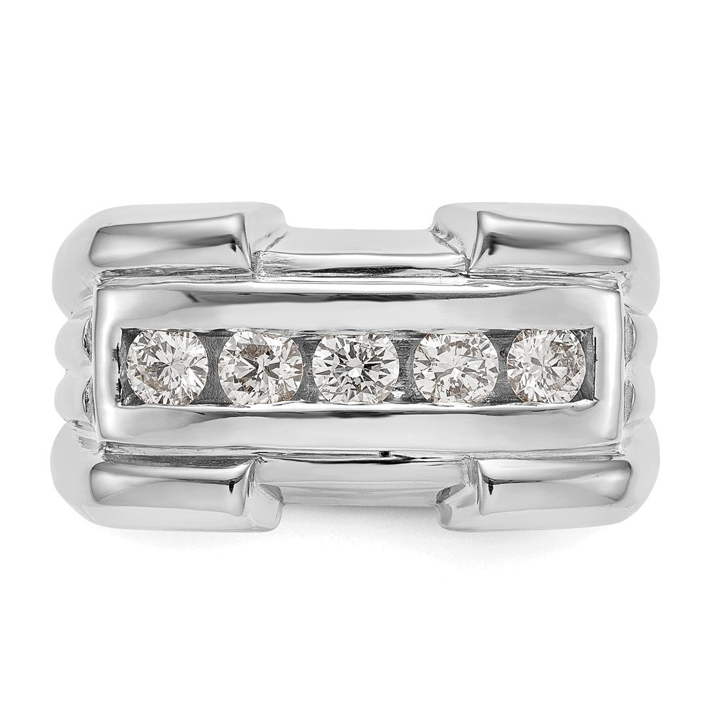 14K Weißgold Herrenring mit echten Diamanten