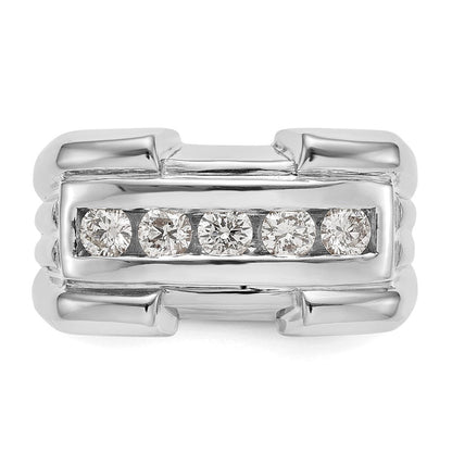 14K Weißgold Herrenring mit echten Diamanten