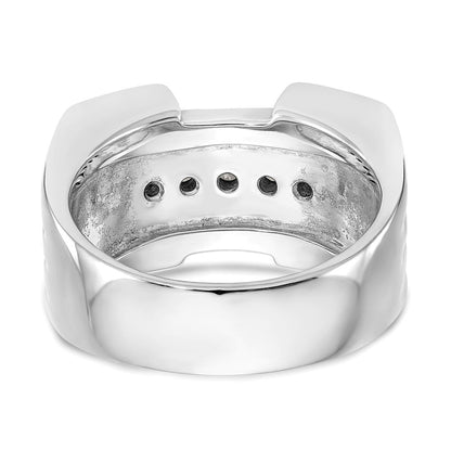 14K Weißgold Herrenring mit echten Diamanten