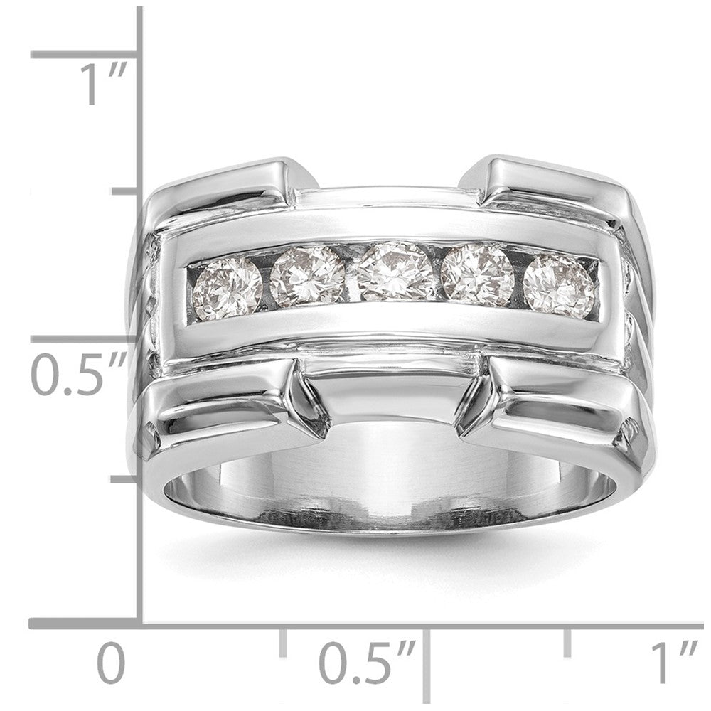 14K Weißgold Herrenring mit echten Diamanten