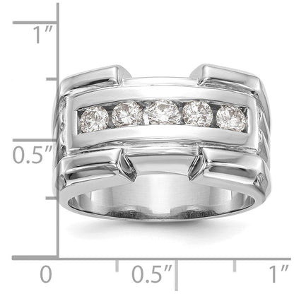 14K Weißgold Herrenring mit echten Diamanten