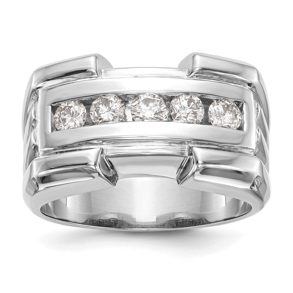 14K Weißgold Herrenring mit echten Diamanten