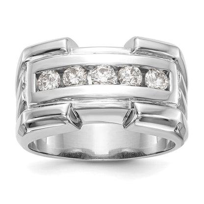 14K Weißgold Herrenring mit echten Diamanten