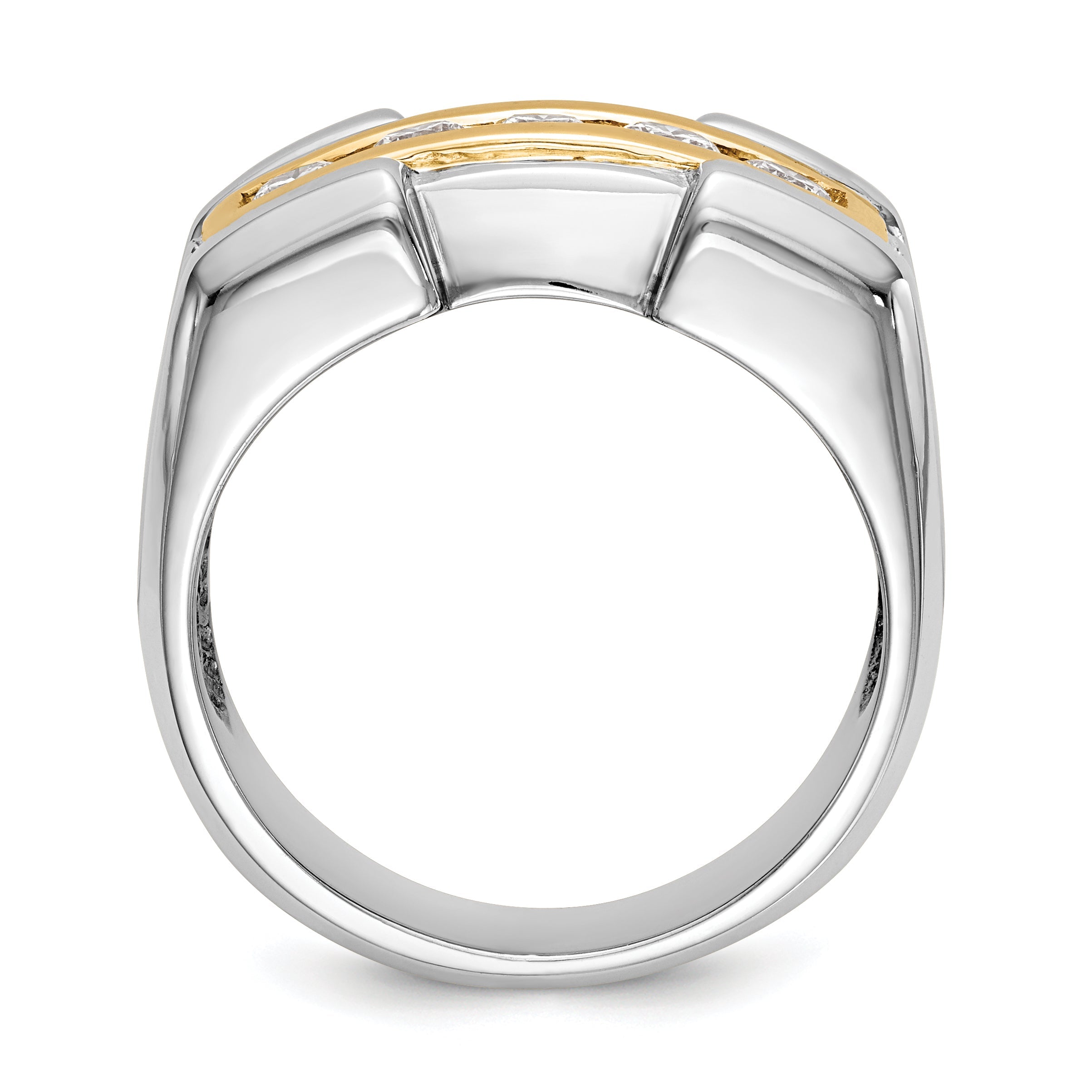 14K Gelbgold Herren-Ring mit echten Diamanten