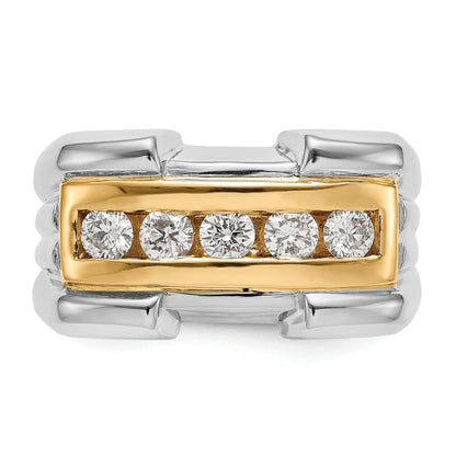 14K Gelbgold Herren-Ring mit echten Diamanten