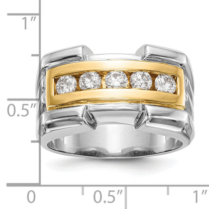14K Gelbgold Herren-Ring mit echten Diamanten