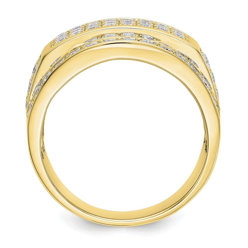 14K Gelbgold Herrenring mit 2 ct. laborgezüchteten Diamanten, VS/SI+ G+