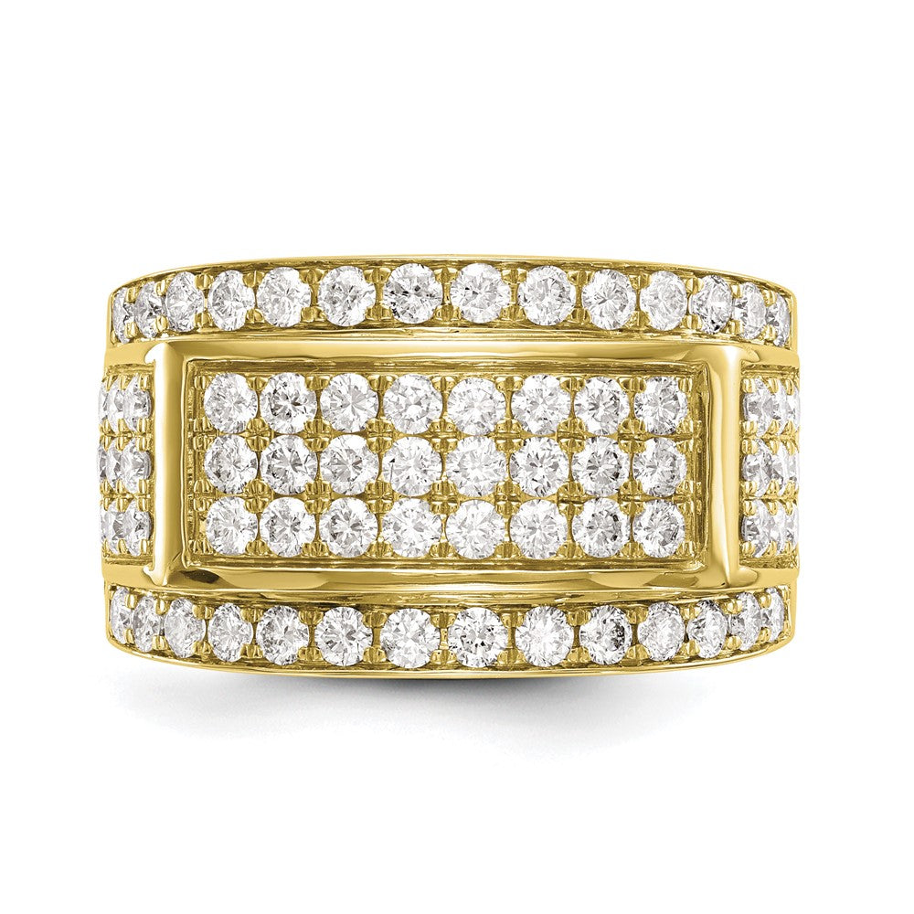 10K Gelbgold Ring für Herren mit 2 ct. Labor gezüchteten Diamanten, VS/SI+ G+