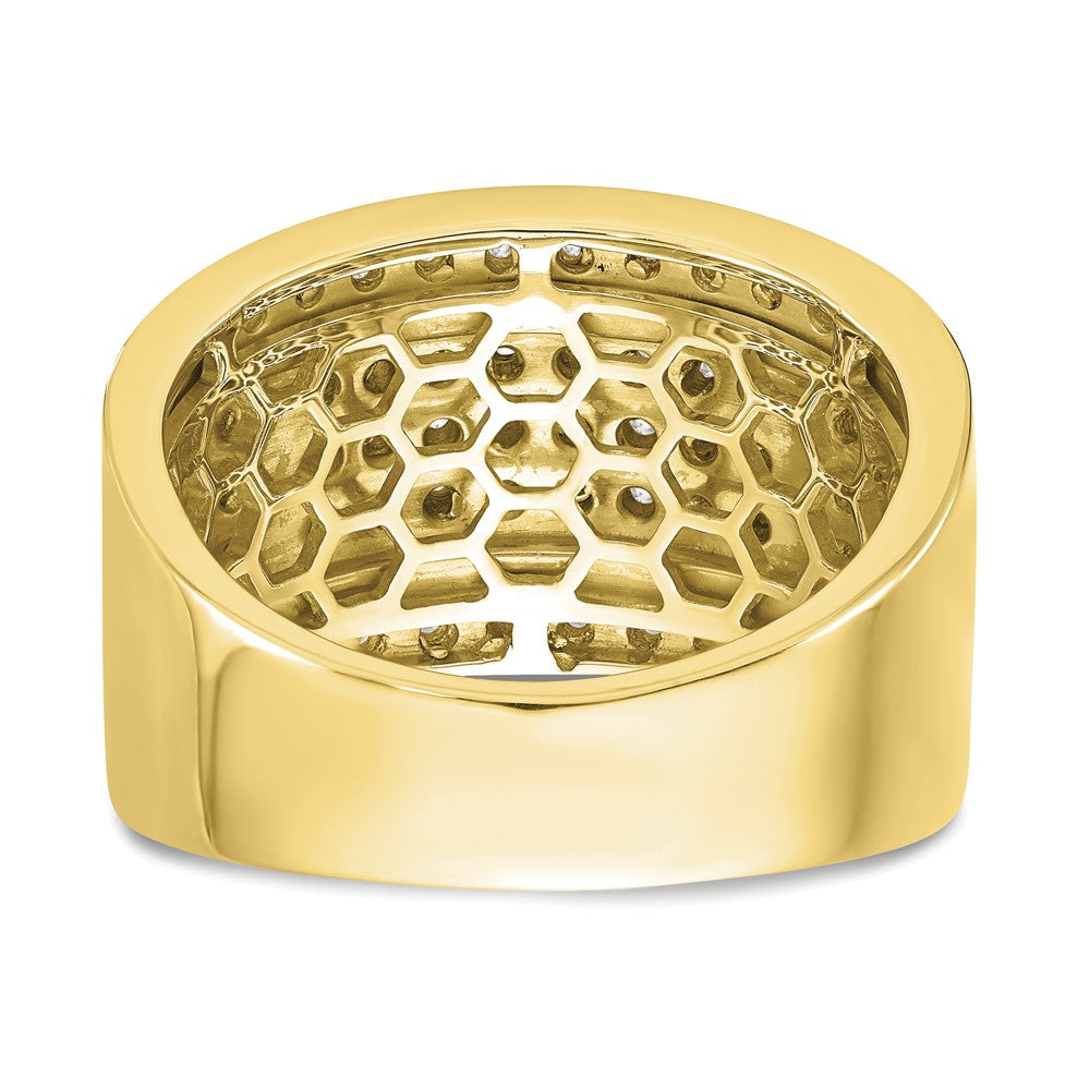 10K Gelbgold Ring für Herren mit 2 ct. Labor gezüchteten Diamanten, VS/SI+ G+